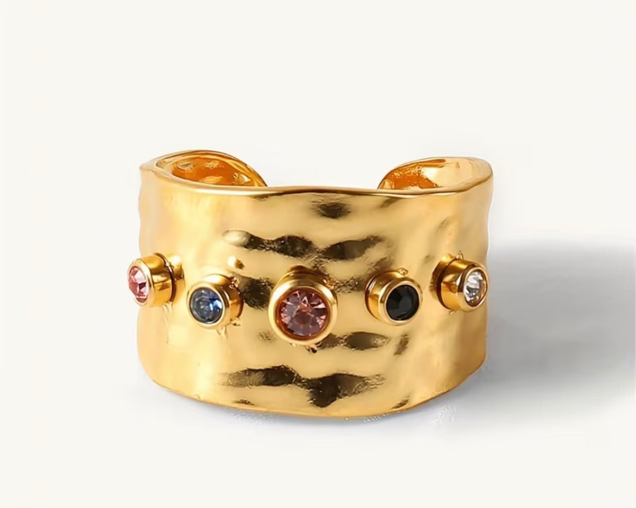 Gold-Plated Stainless Steel Zirconia Ring (Copy)