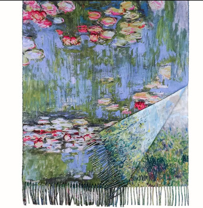 Double-sided Lilies in the Pond scarf