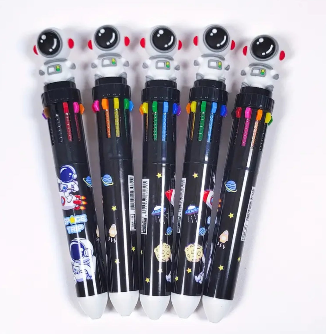 10-in-1 colours ballpoint astronaut pen ( Black)