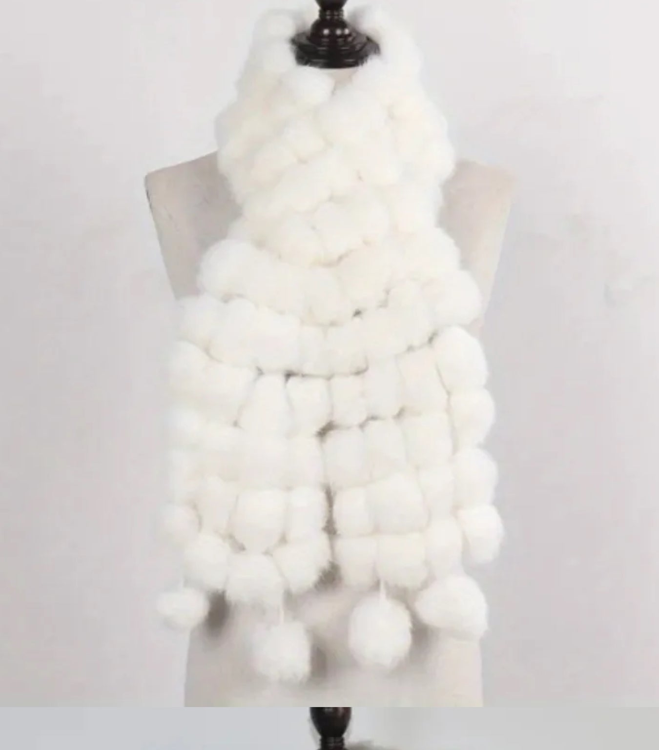 Écharpe en fausse fourrure blanche
