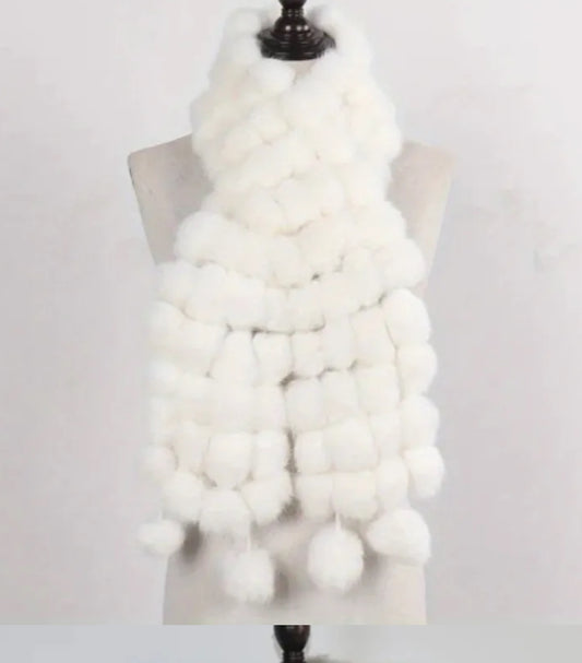 White Faux Fur Scarf