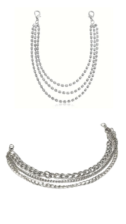 Boot Shoe Chains- silver