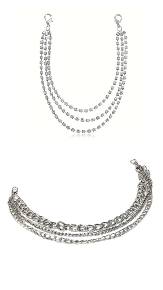 Boot Shoe Chains- silver