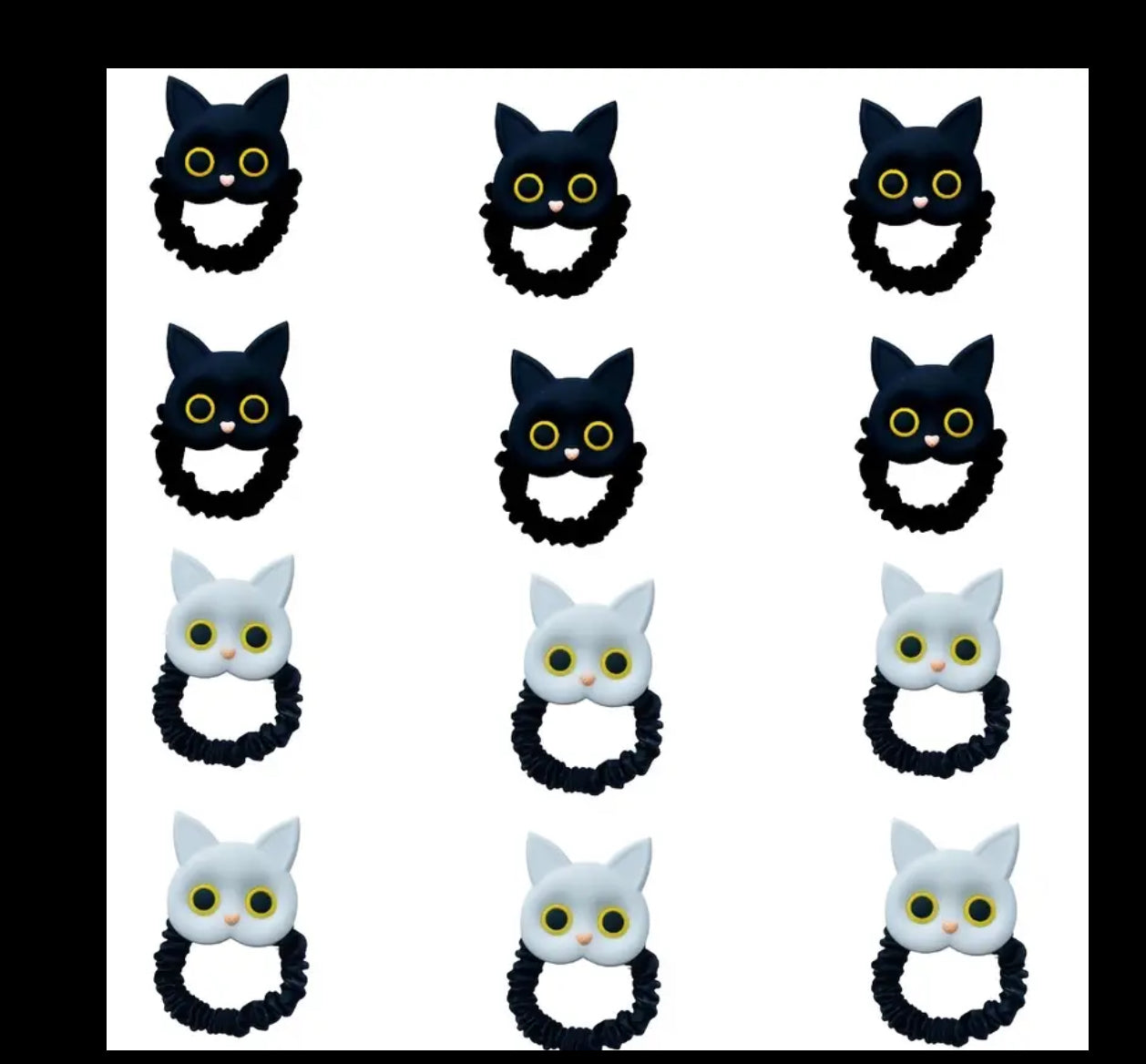 Cravate en poils de chat (noir ou blanc)