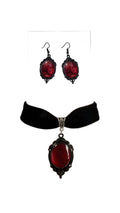 Gothic earrings and choker set