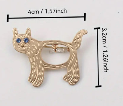 Cat Swallowed a Fish Brooch