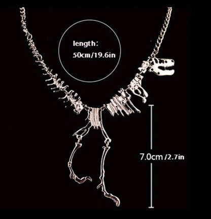 Dinosaur skeleton necklace ( gold or silver)