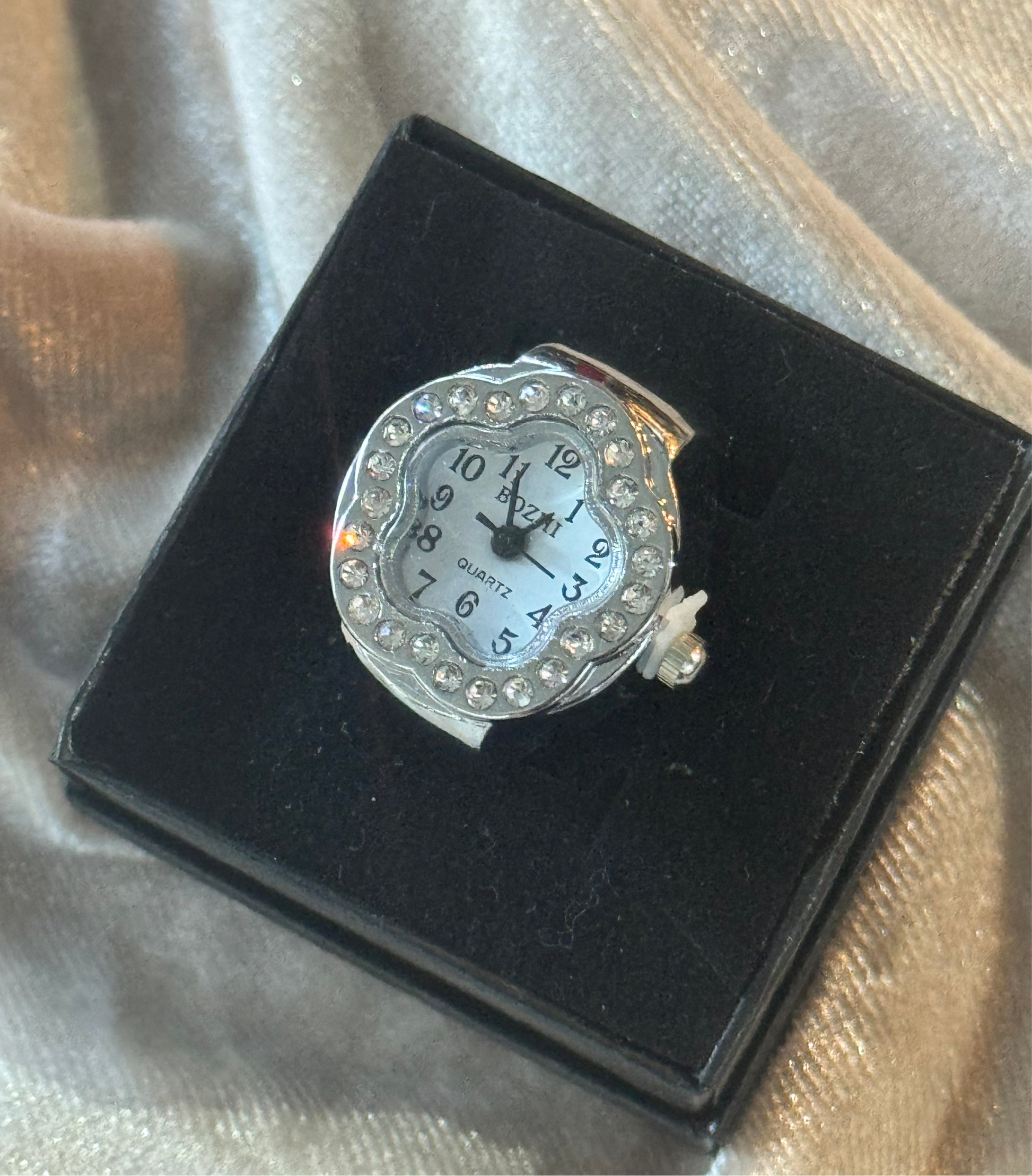 Floral Crystal Watch Ring
