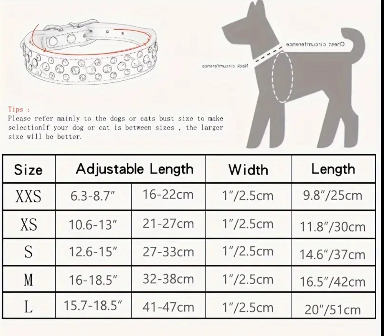 Diamanté Dog Collar ( different sizes & colours)