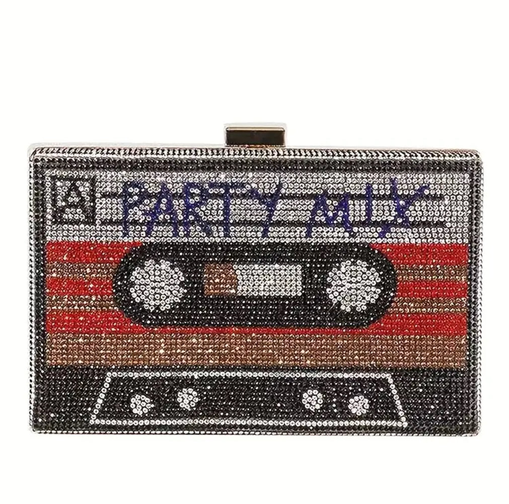 Sac à main en ruban de strass