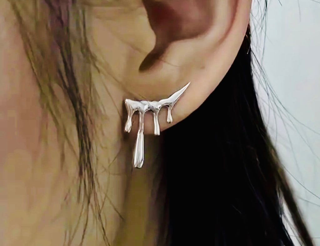 Boucles d'oreilles à tige en forme de goutte d'eau en argent