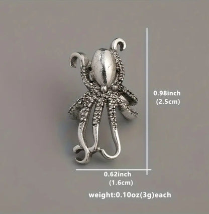 Silver-plated octopus cuff