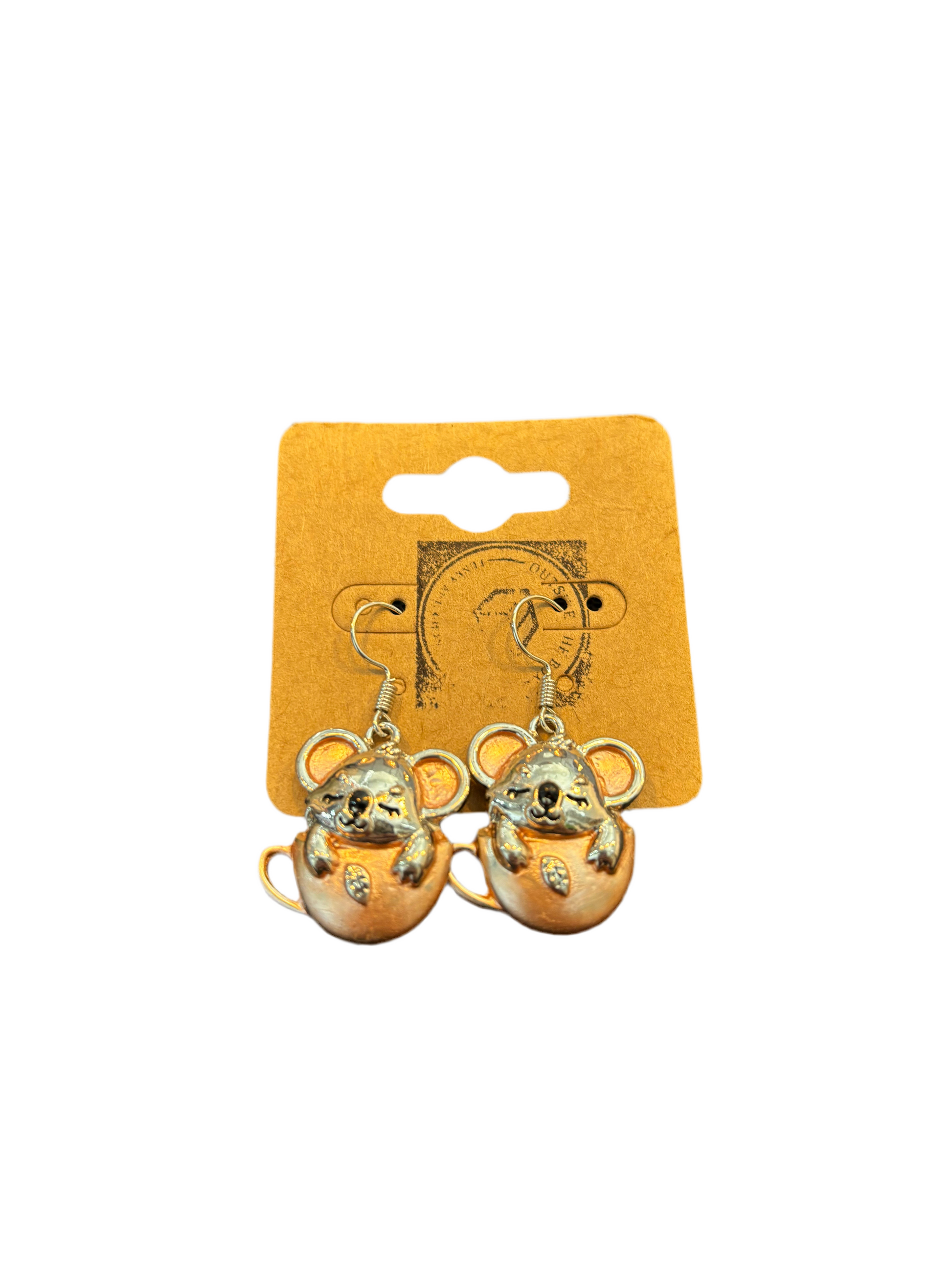 Koala in teacup earrings