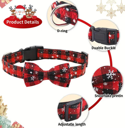 Christmas Bow Tie Collar