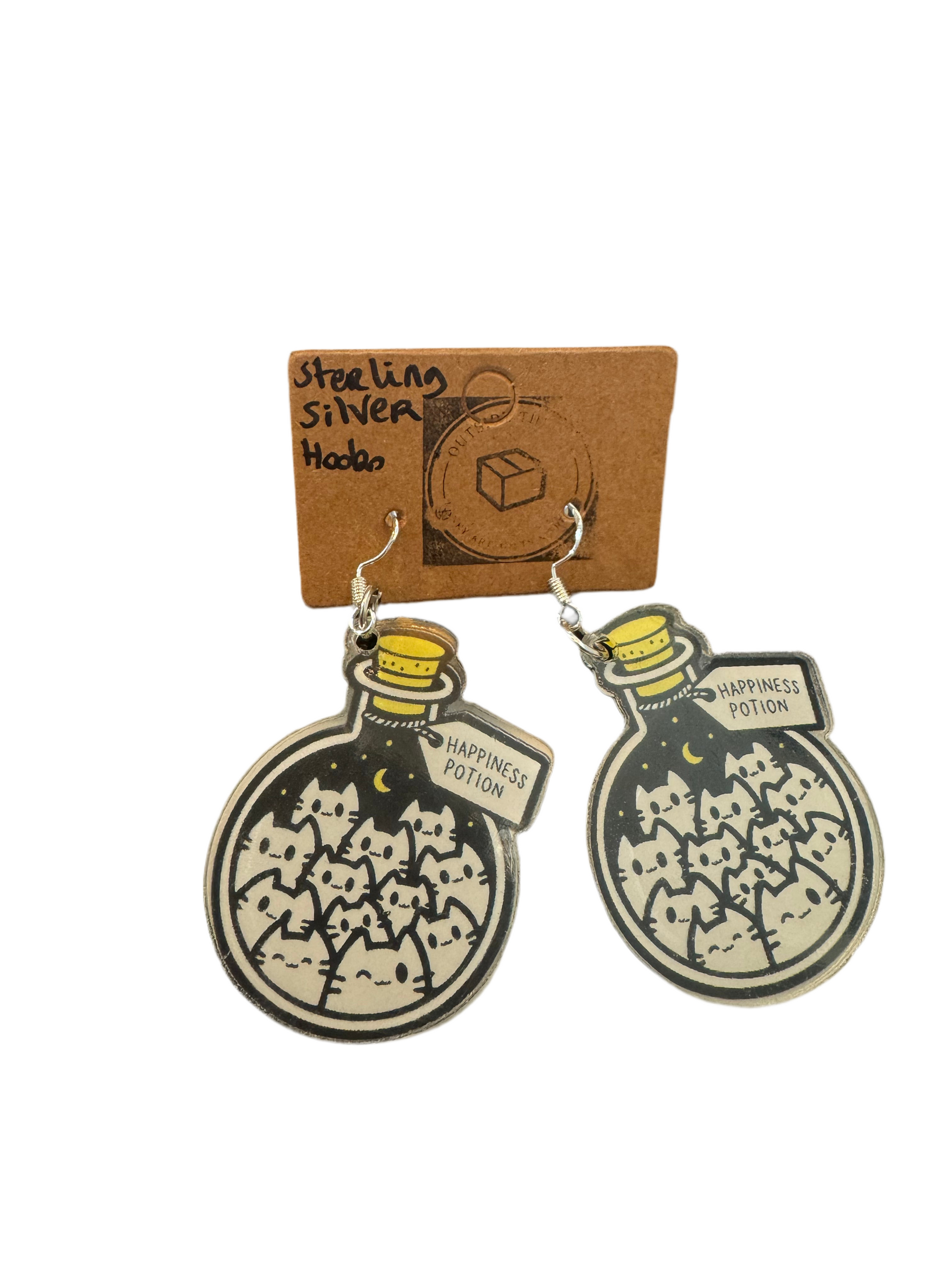 Boucles d'oreilles en argent sterling Happy Potion