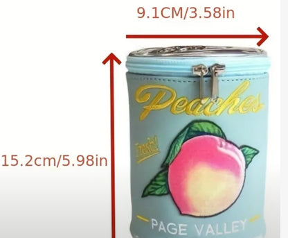 Can of Peaches zipped pouch bag