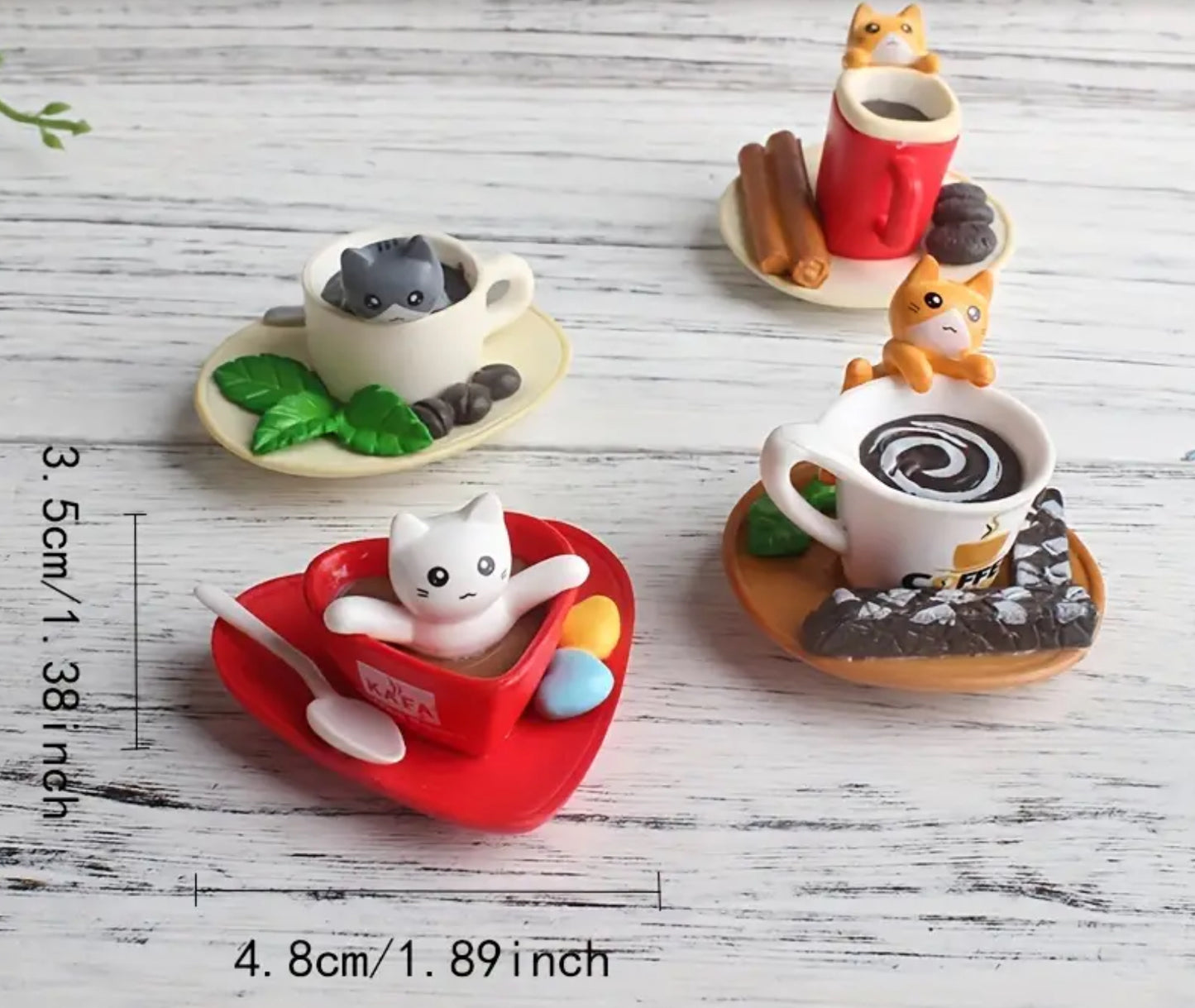 Cat in coffee cup Fridge Magnet (6 options)