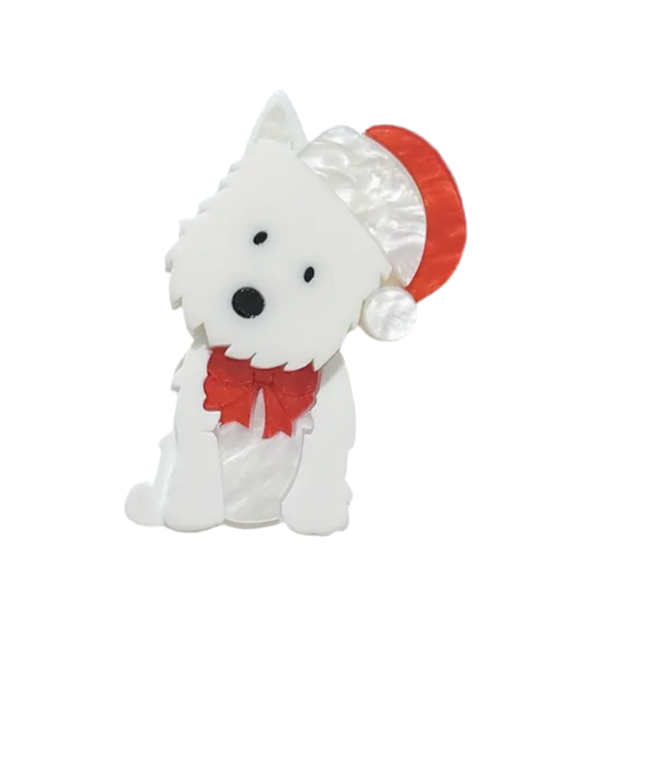 Broche chien de Noël