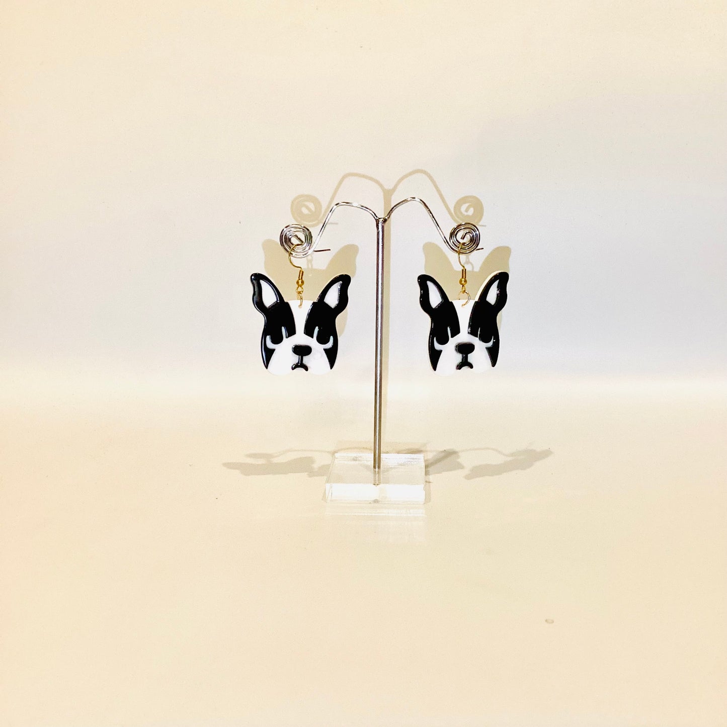 Bulldog sterling silver earrings