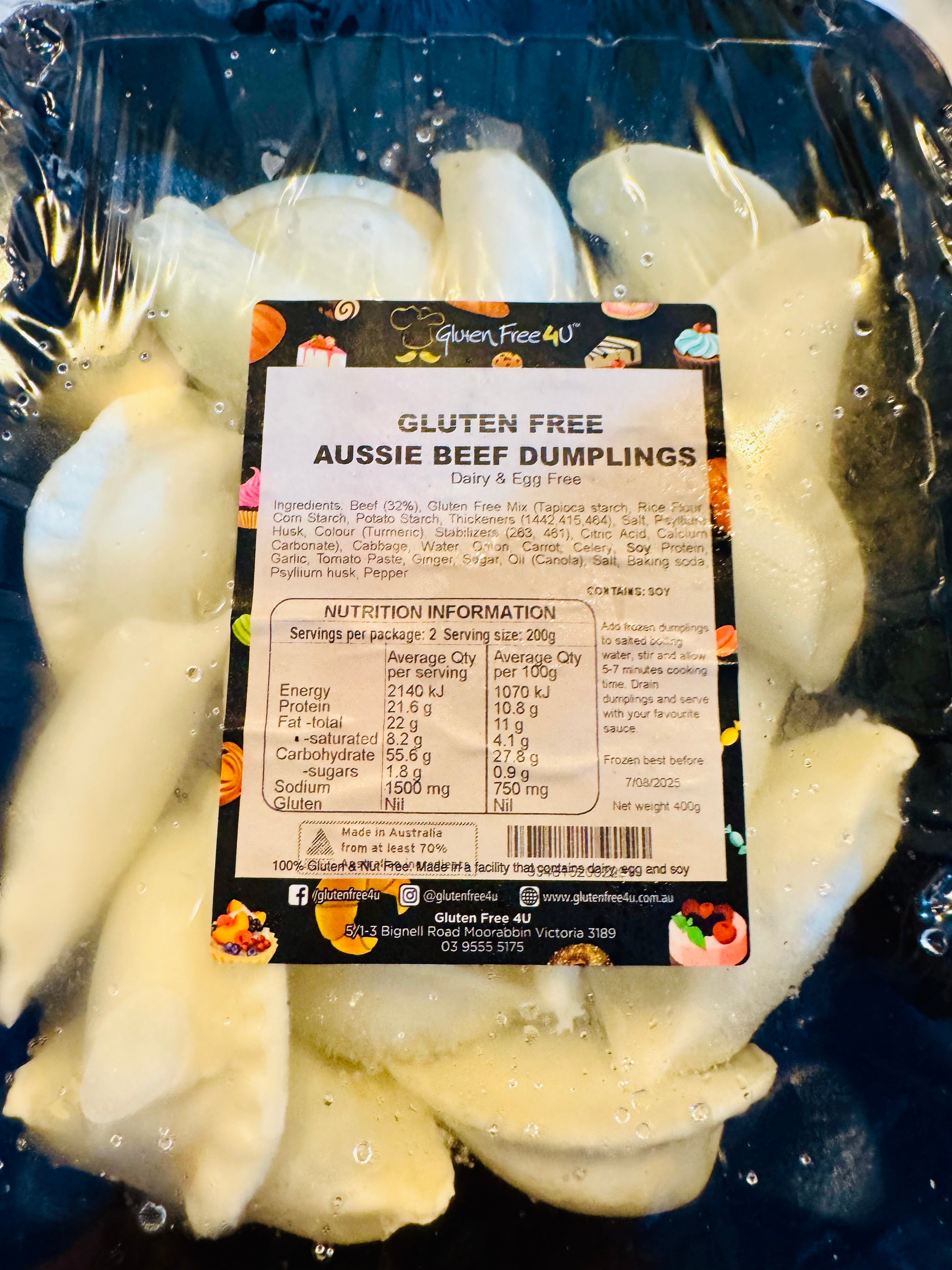 Aussie Beef Dumplings (Gluten Free) 400g