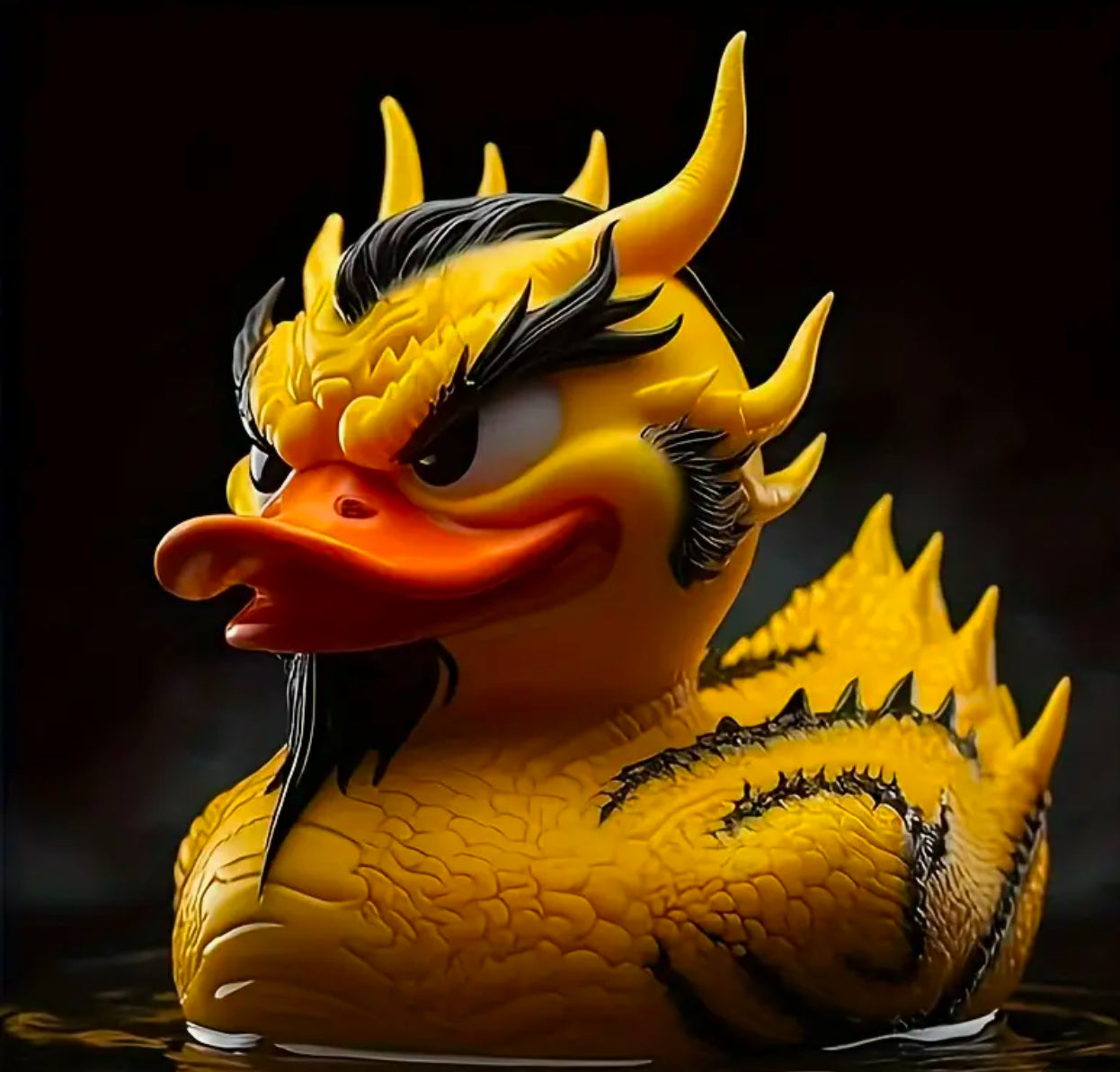 Canard en caoutchouc en résine punk gothique