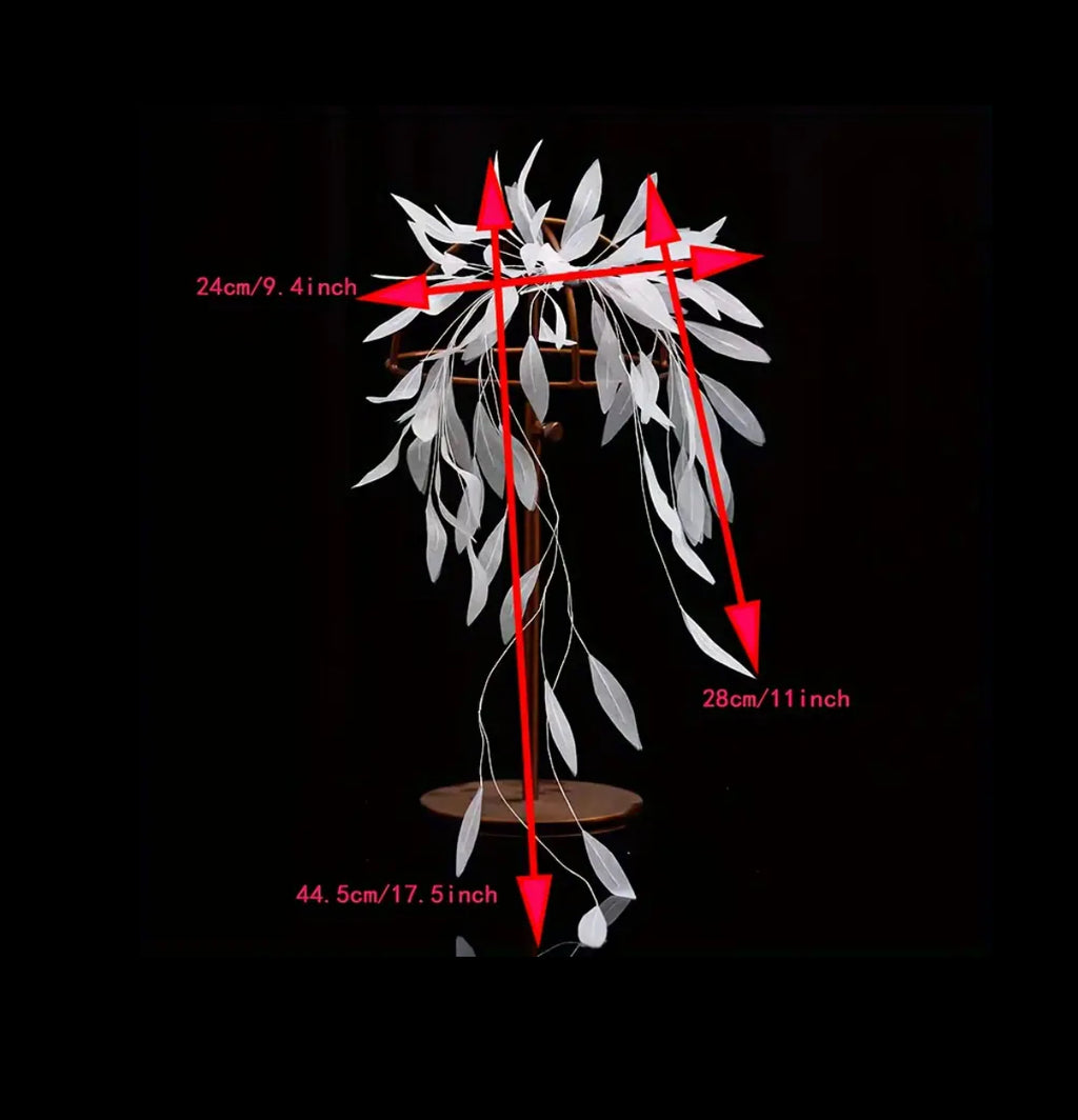 Barrette à cheveux en plumes blanches