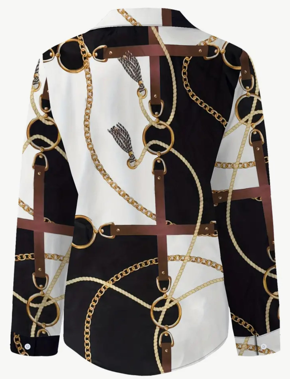 Chemise à col imprimé chaîne