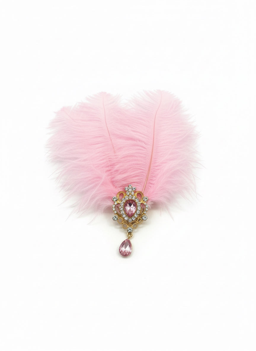 1920’s Pink Feather hair clip