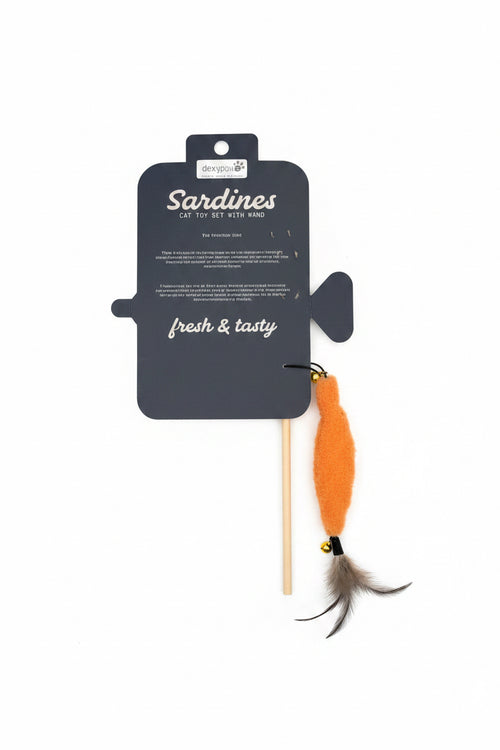 Sardines Wand Cat Toy (With Catnip)