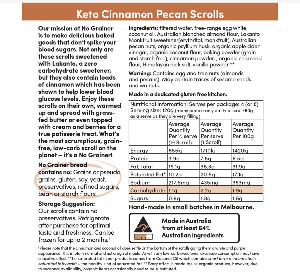 Rouleau cétogène à la cannelle et aux noix de pécan