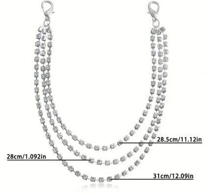 Boot Shoe Chains- silver