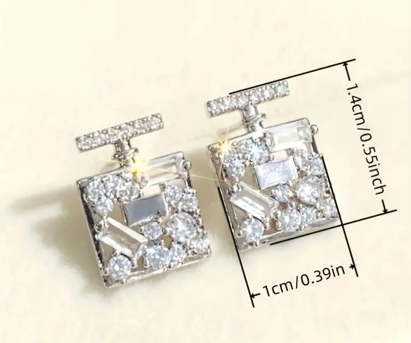 Perfume Bottle Stud earrings ( Gold or Silver)