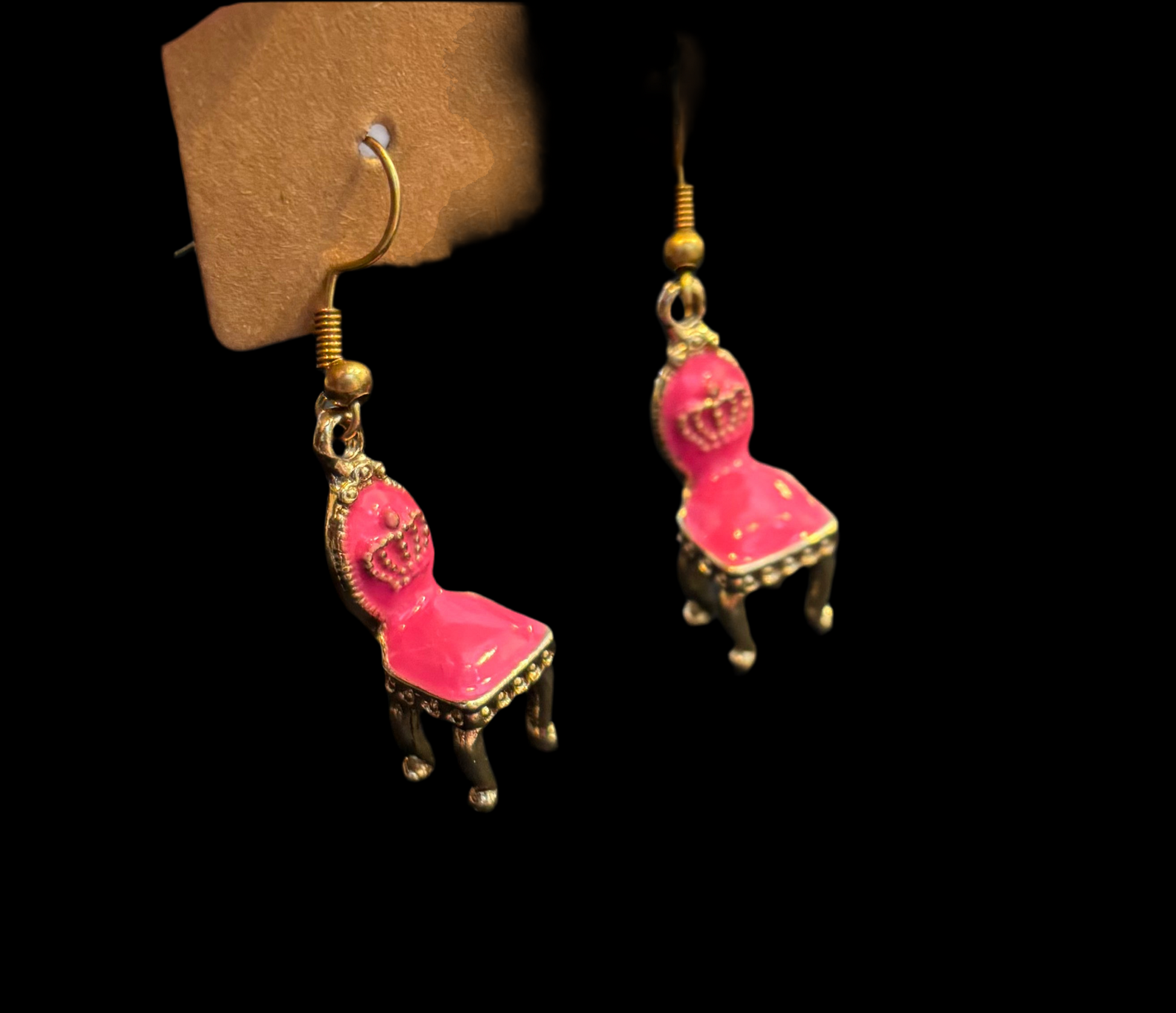 Boucles d'oreilles trône rose