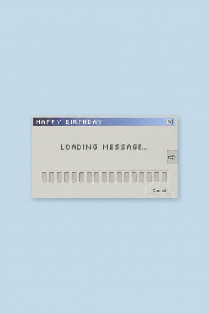 “Loading message” Birthday card