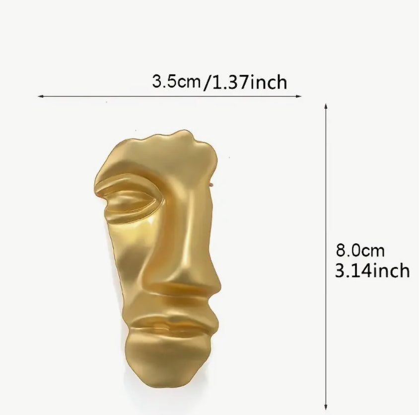 Broche Visage Doré