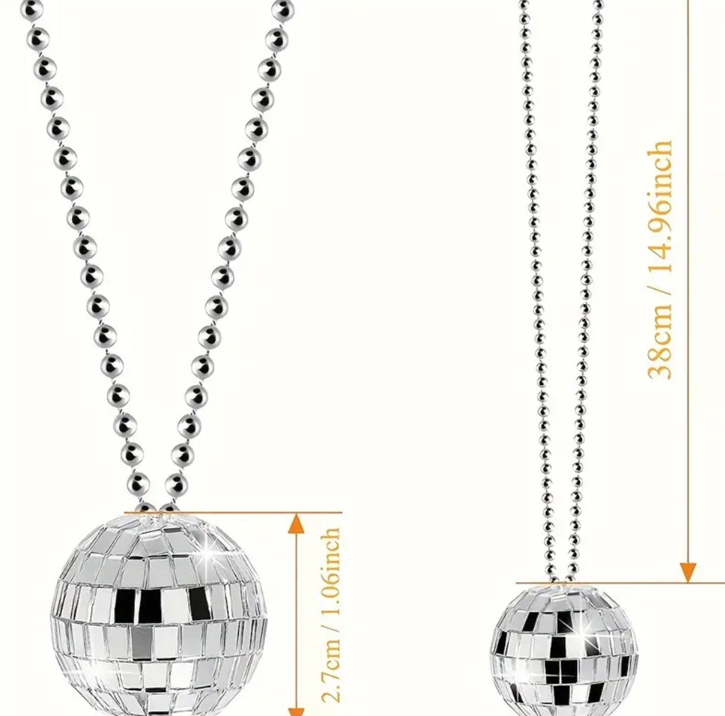 Disco ball necklace