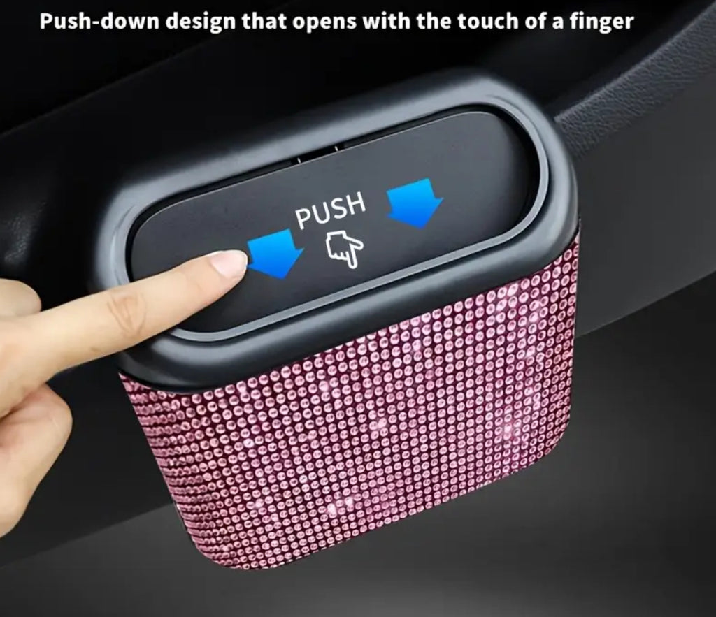 Poubelle de voiture Diamonte (rose)