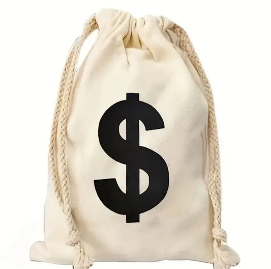 Canvas Cash Drawstring Bag