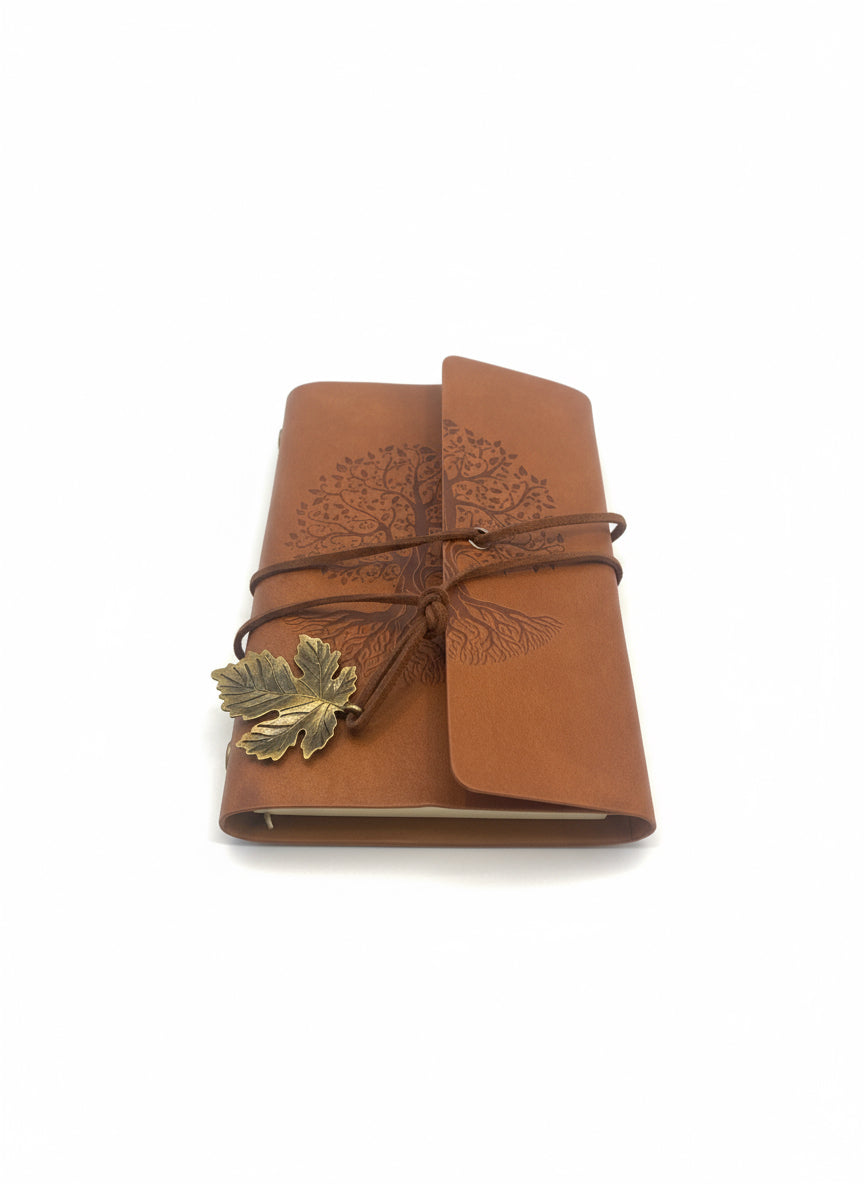 Vintage Faux Leather Notebook - Tree of life