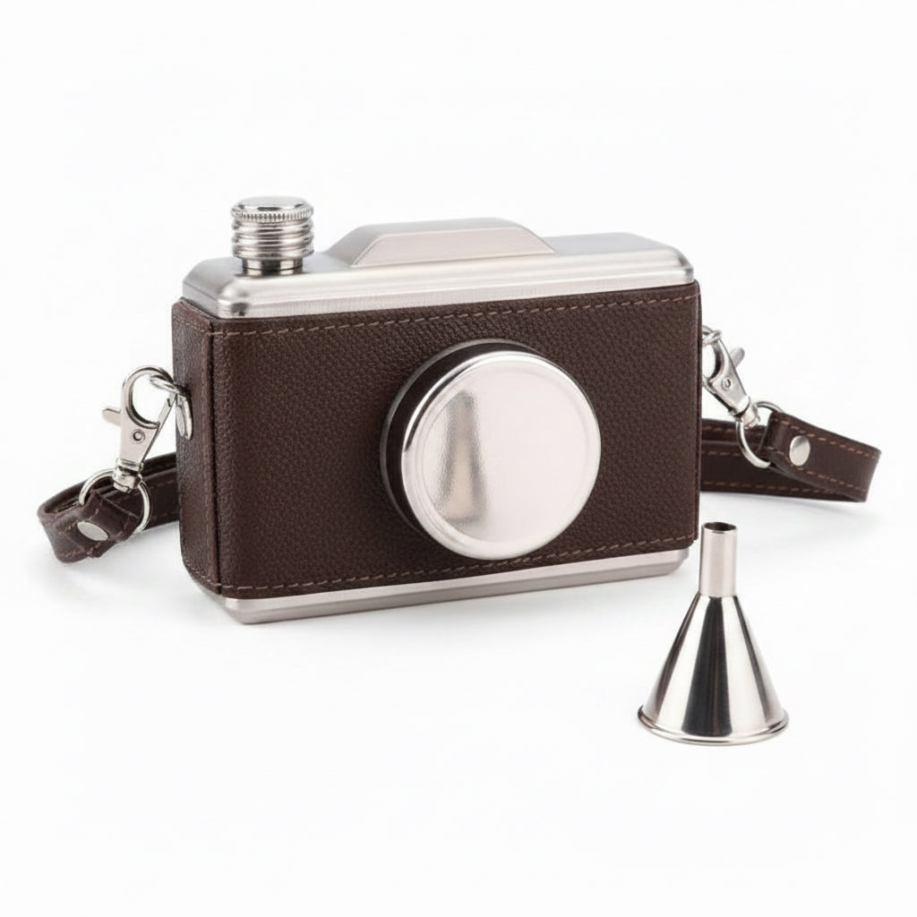 Stainless Steel Camera Flask with Funnel