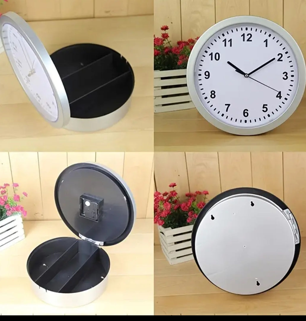 Wall clock hidden safe (bronze or silver)