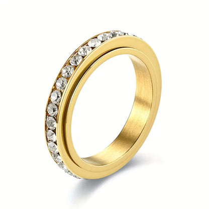 Diamanté Fidget Ring (Gold or Rose Gold)