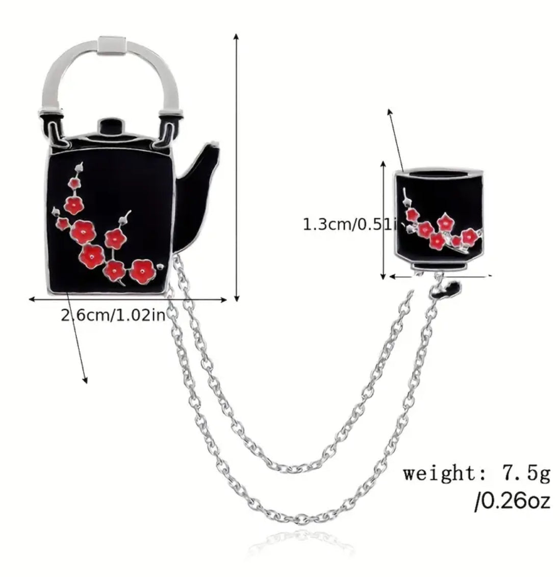 Broche théière et tasse