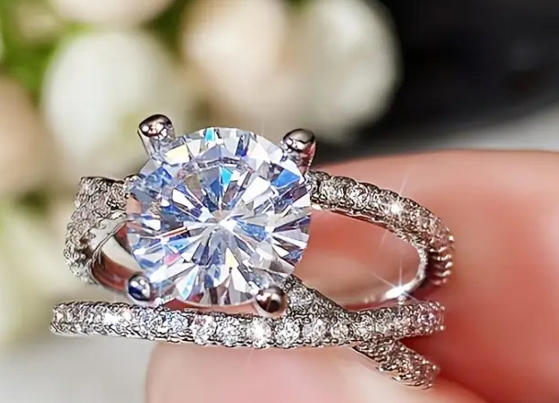 Bague en argent sterling et zircone