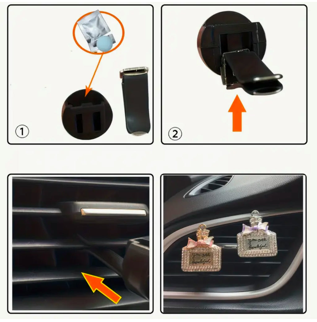 Diffuseur de parfum pour voiture You are Beautiful (or ou argent)