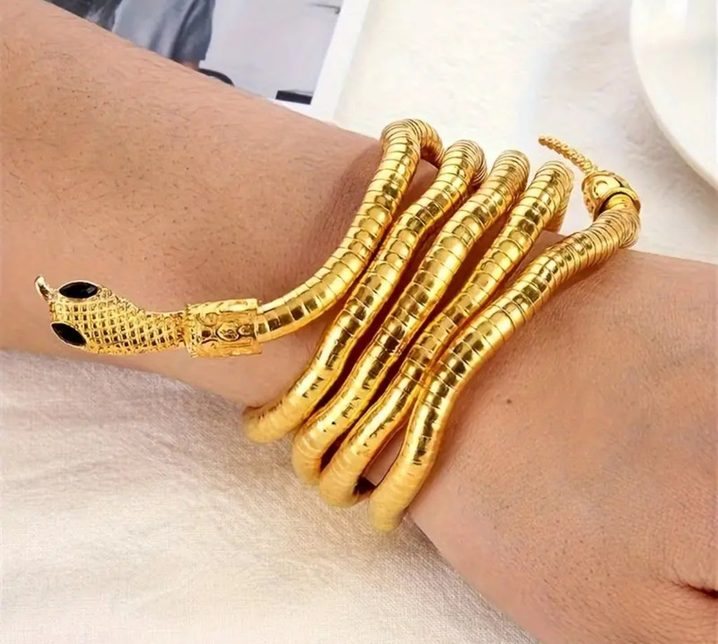 Élastique à cheveux serpent 3 en 1, collier et bracelet