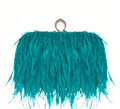 Blue Ostrich Feather Bag
