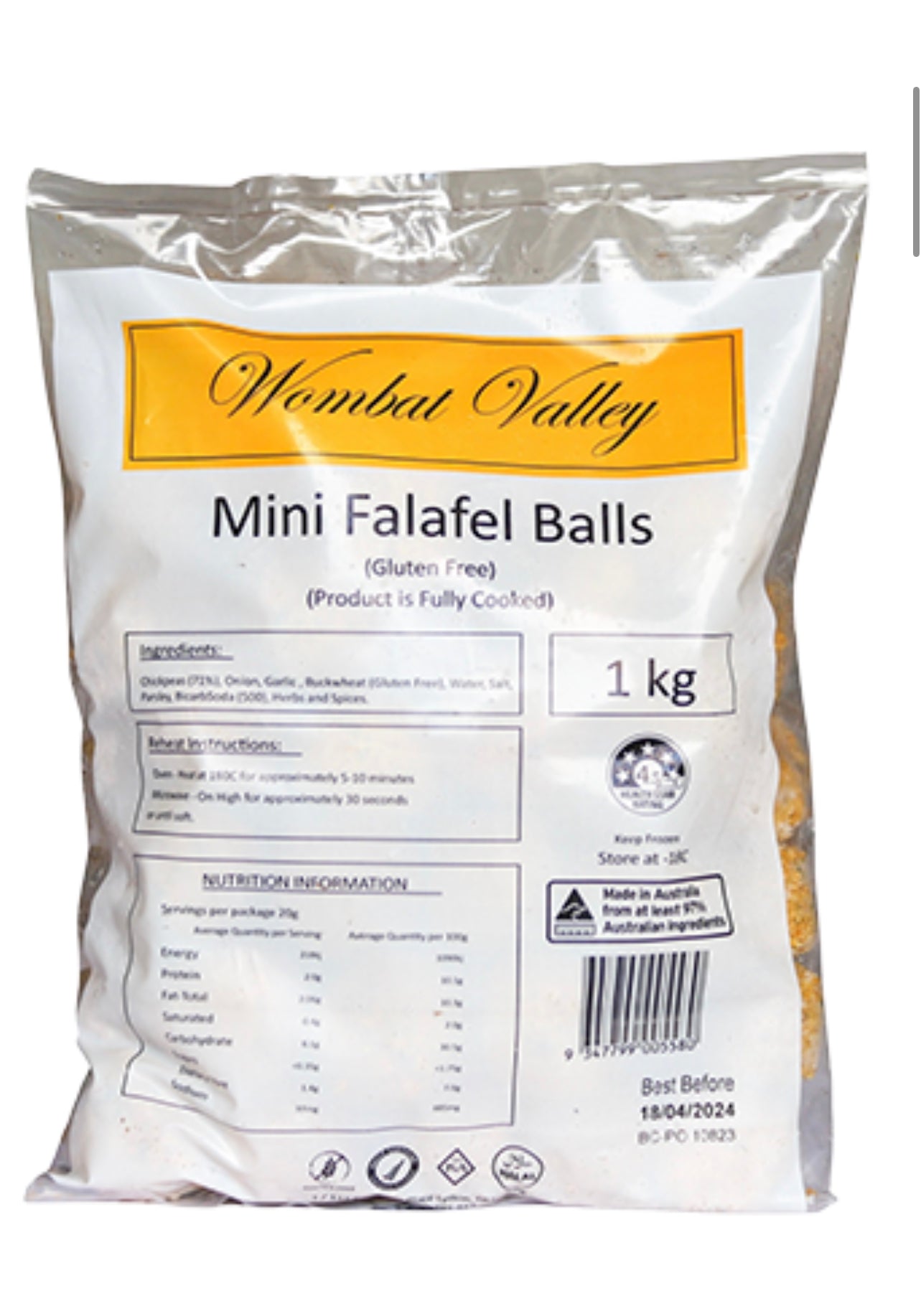 Frozen Mini Falafels (Gluten Free) 1kg
