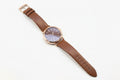 Brown Faux leather glitter quartz watch