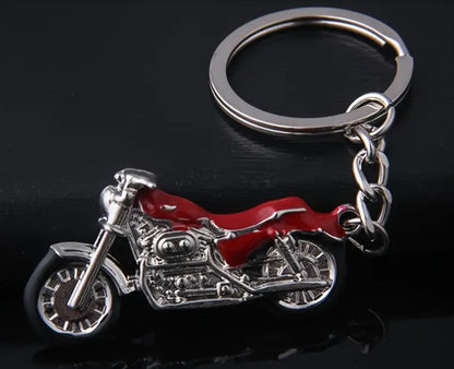 Metal Motorcycle Keychain (red, black or blue)